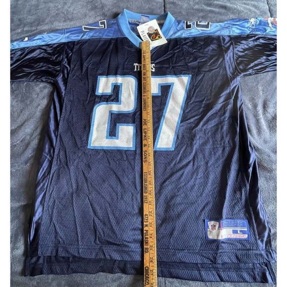 EDDIE GEORGE Tennessee TITANS Football REEBOK Replica LARGE Jersey NEW Blue NFL - Picture 2 of 6